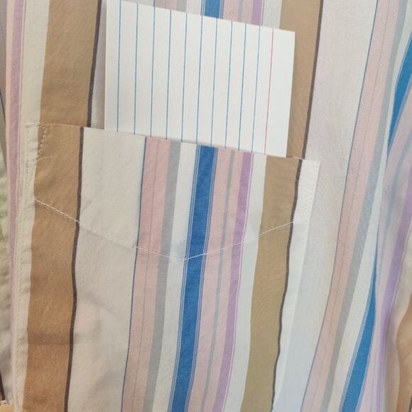 Men's Attention Long Sleeve Stripe Shirt Size Extra Large-Nice Casual Shirt - Picture 5 of 11